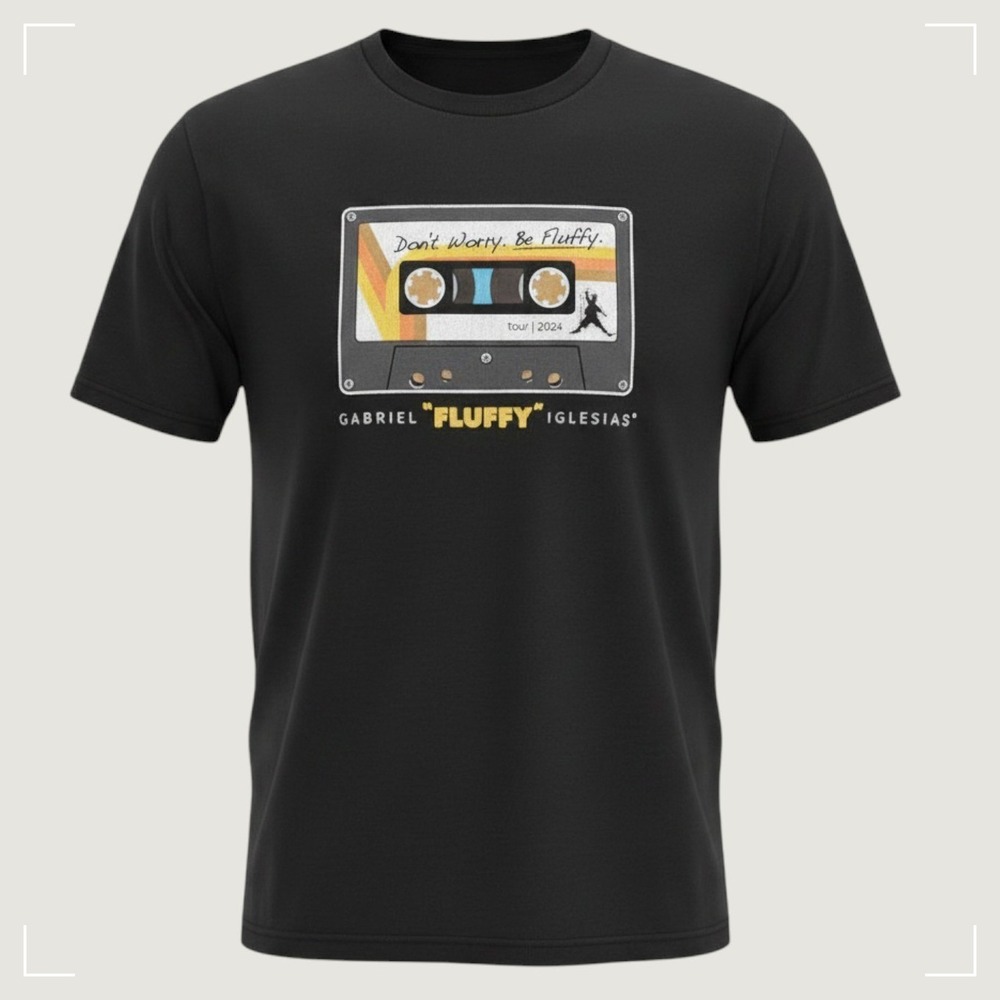 Gabriel Fluffy Iglesias Dont Worry Be Fluffy Tour 2024 Black Graphic Tee‎